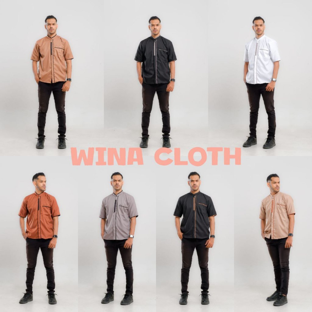 Baju Koko Pria Lengan Pendek Original El Rumi Motif Yisunsin