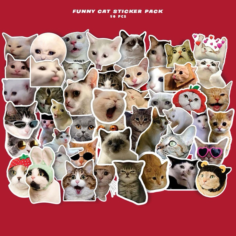 

Sticker Kocheng 50 pcs Meme WA ukuran 2-3 CM