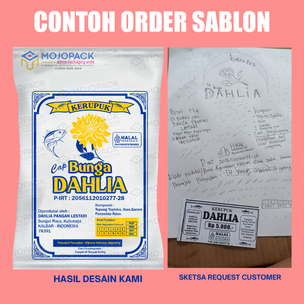 Plastik PP Sablon Custom  Kemasan Untuk Packing SNACK, KERIPIK KERUPUK KACANG TEBAL | MOJOPACK