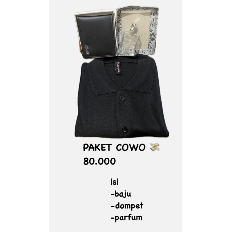 

Paket COWO Isi Baju Dompet Parfum gift box