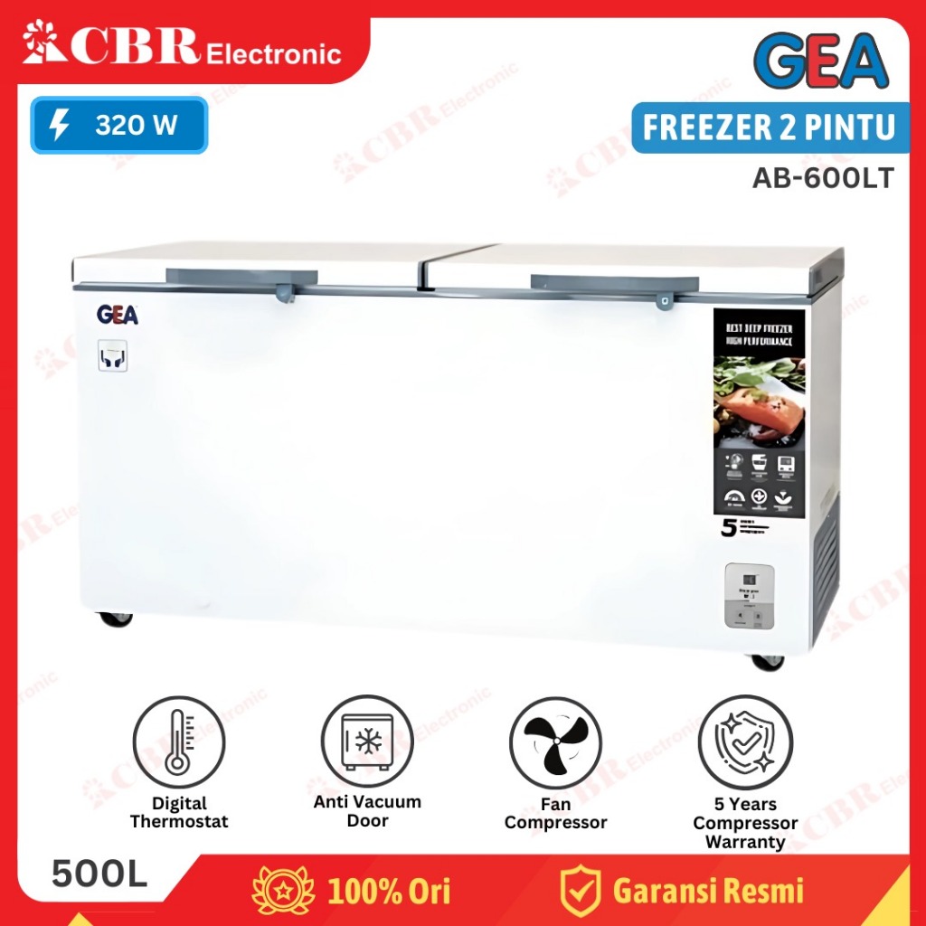 FREEZER PETI GEA 2 PINTU AB-600LT / 500 L