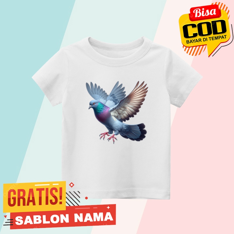 Baju Kaos Anak Merpati Balap / Kaos Anak Laki Laki & Perempuan Custom Nama Merpati Balap