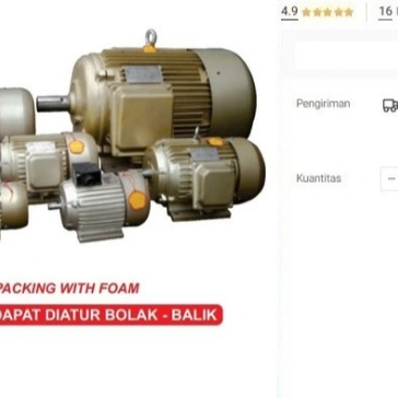 

Dinamo Penggerak WIPRO 1/4 HP 4P 1450 RPM Electromotor Lambat 0.25 4 P