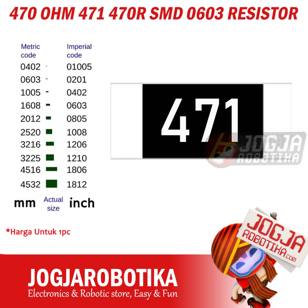 470 OHM 471 470R SMD 0603 RESISTOR