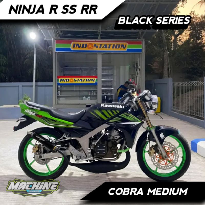 KNALPOT NINJA R SS RR COBRA MEDIUM FULL BLACK STANDAR PORTING ORIGINAL MACHINE BUKAN RS1 FANTERRA