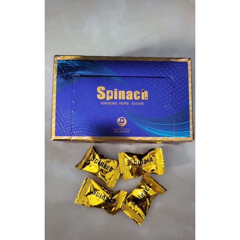 Spinach Candy Ginseng Herb Sugar isi 30 pcs - Permen stamina pria tahan lama