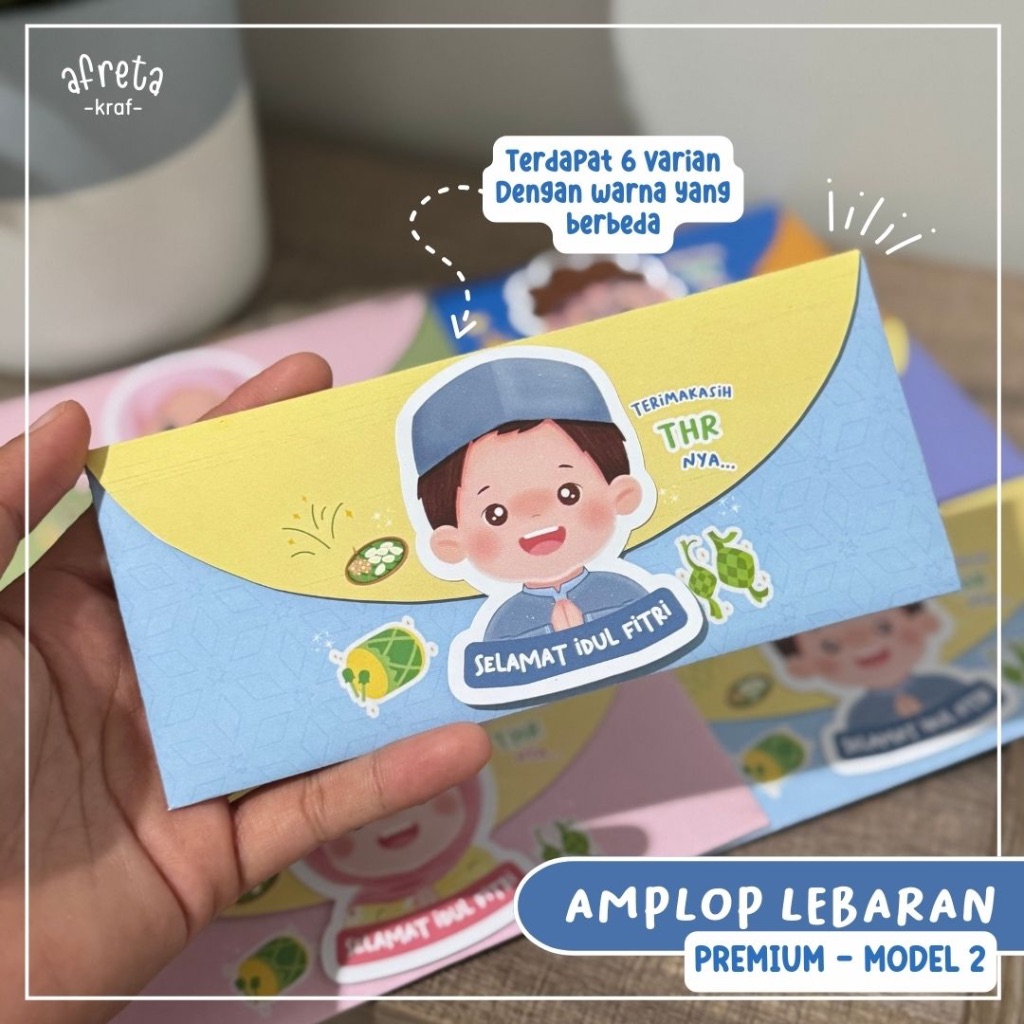 

(6 PCS) PREMIUM 2 AFRETA KRAF AMPLOP LEBARAN 3D 2025 - AMPLOP IDUL FITRI 2025