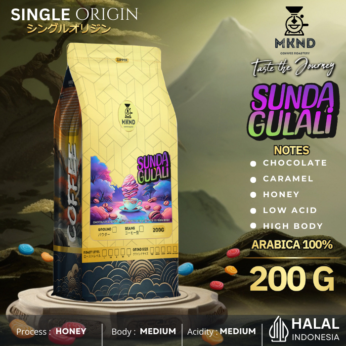

MKND COFFEE ROASTERY - Kopi Arabika Sunda Gulali 200gr Specialty Singgel Origin | Medium Roast | Manual Brew | Premium Coffee Grade 1