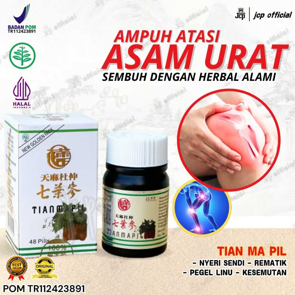 Seven Leave Ginseng [Tian Ma Pil BPOM] Original 100% Obat Rematik Asamurat Pegal linu nyeri sendi am