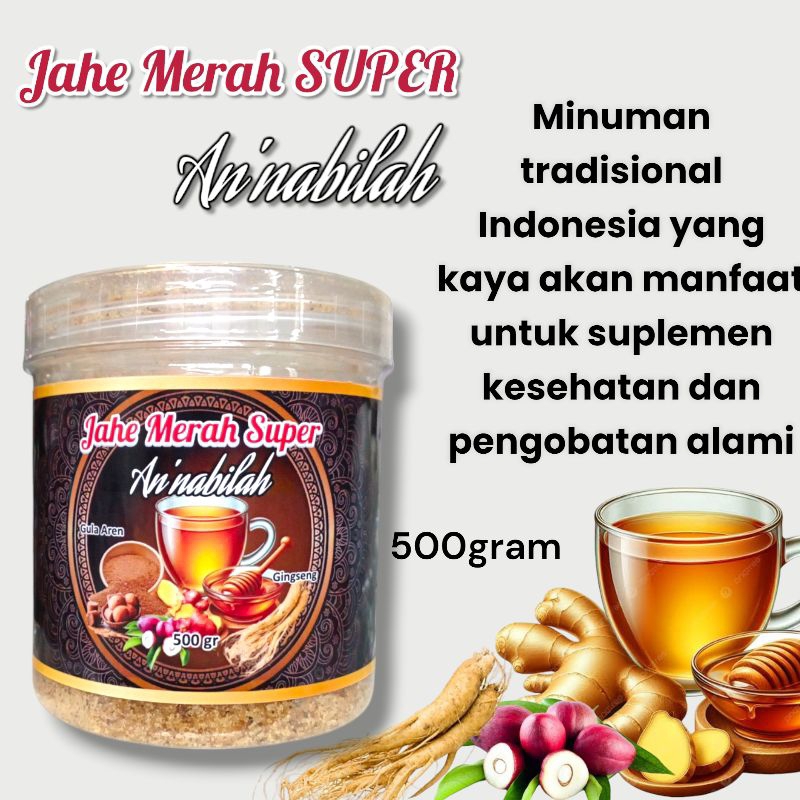 

Jahe Merah Super Bubuk Instan 500gram An'nabilah