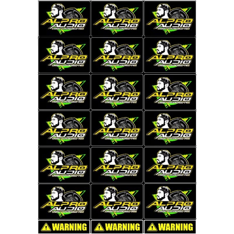 

STIKER AL PRO AUDIO ISI 18 PCS BAHAN VYNIL(ANTI AIR) 1 LEMBAR UKURAN 30X45