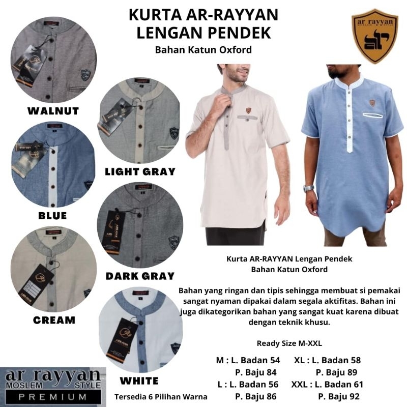 BAJU KOKO KURTA Lengsn Pendek ARRAYAN Bahan. Katun Asli