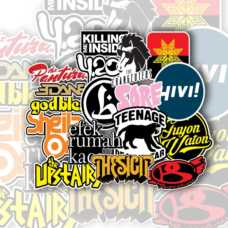 

STICKER BAND INDONESIA 17 PCS ( 4-7cm ) DIE CUT