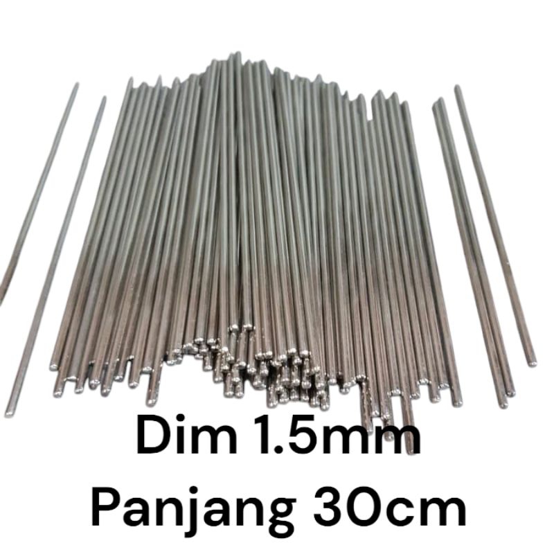 Bahan Entul Ujung Joran /Kawat Baja Bulat Ss Keras Kuat Tidak Berkarat / Dim 1.5mm / Panjang 30cm