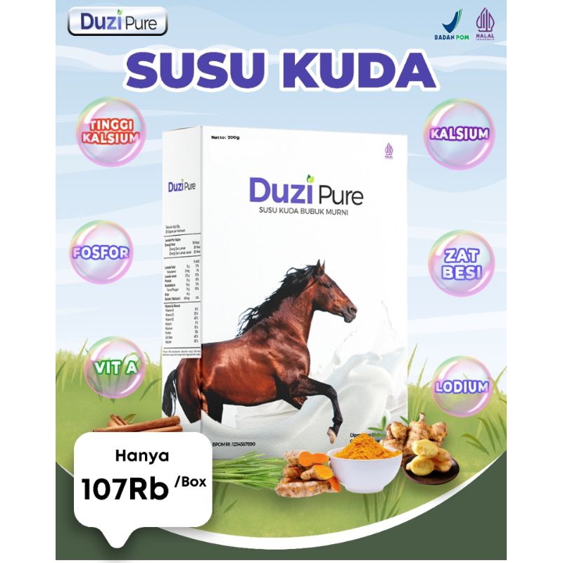

free ongkir Duzi Pure Susu Kuda Hanya 107Rb/Box untuk persendian tulang asam urat gratis ongkir