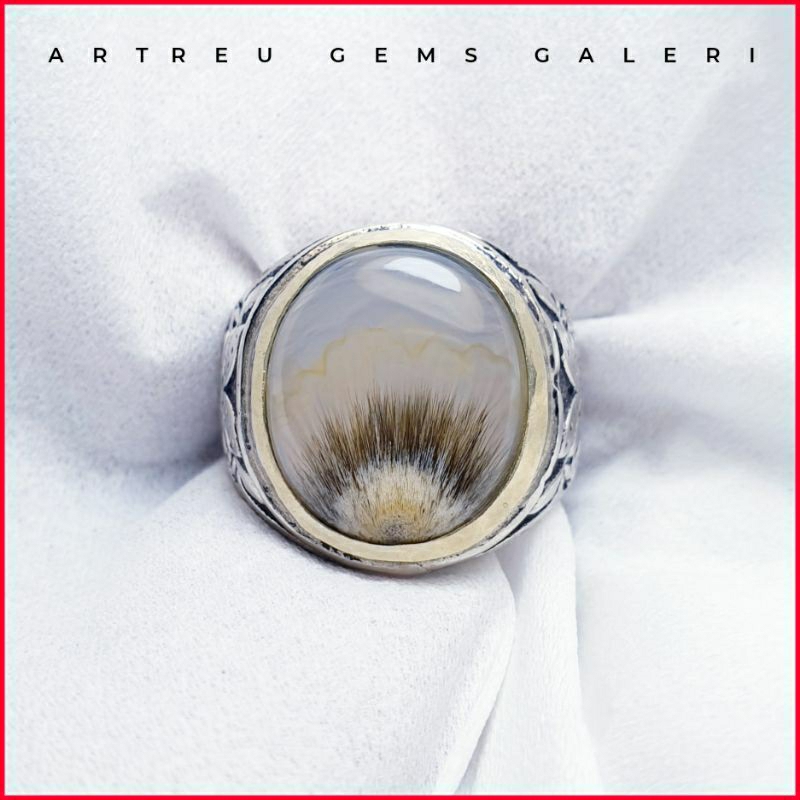 Batu Cendana Serat Emas Unik | COD Bisa | Cincin Batu Akik Ring 5 - 10