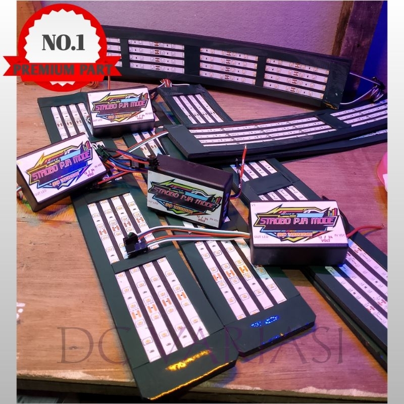 Strobo kaca pjr bus, pickup, elf, truk,2x40cm 4 baris 12&24volt universal