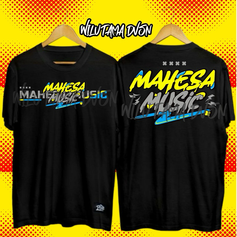 Kaos Mahesa Music Kuning Biru free stiker-Jandhut dangdut koplo ageng music soraya alrosta mahesa mu