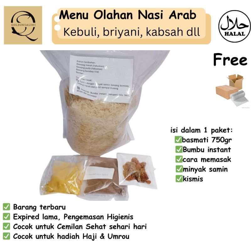 

Paket Lengkap Beras Basmati Untuk Kebuli Biryani Kabsah Mandhi