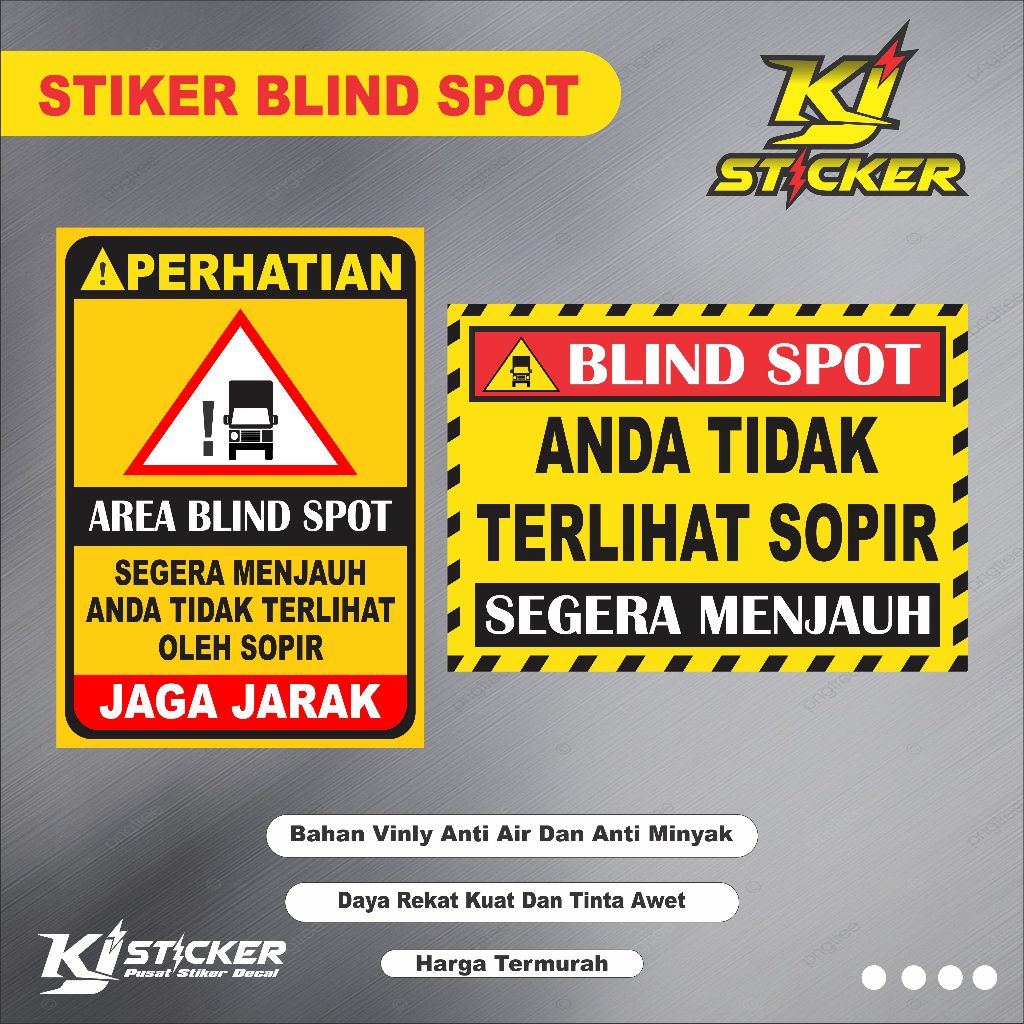 

KJ STIKER Promo Stiker Area Blind Spot Truk Kendaraan / Stiker Area Titik Buta / Stiker Blind Spot / Sticker Truk