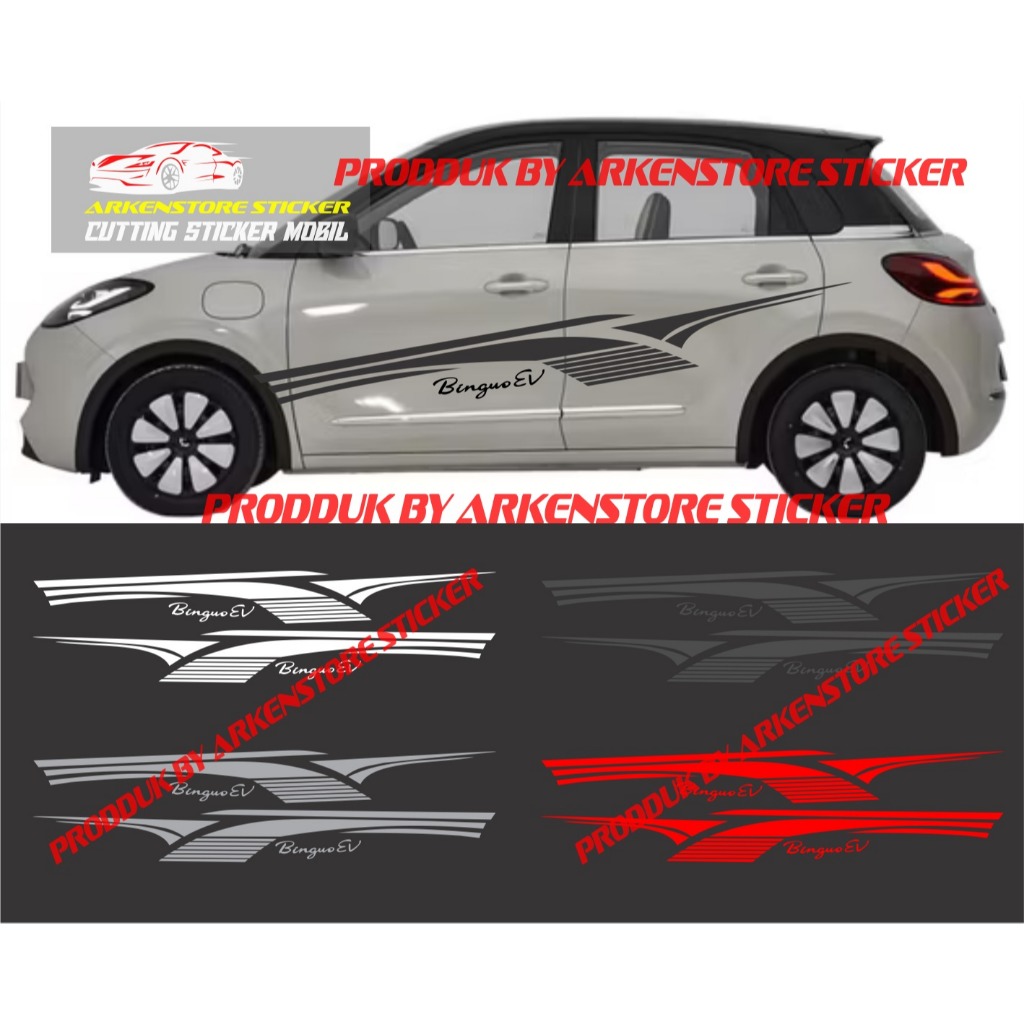 Sticker terbaru binguo ev cutting stiker sticker mobil wuling binguo ev