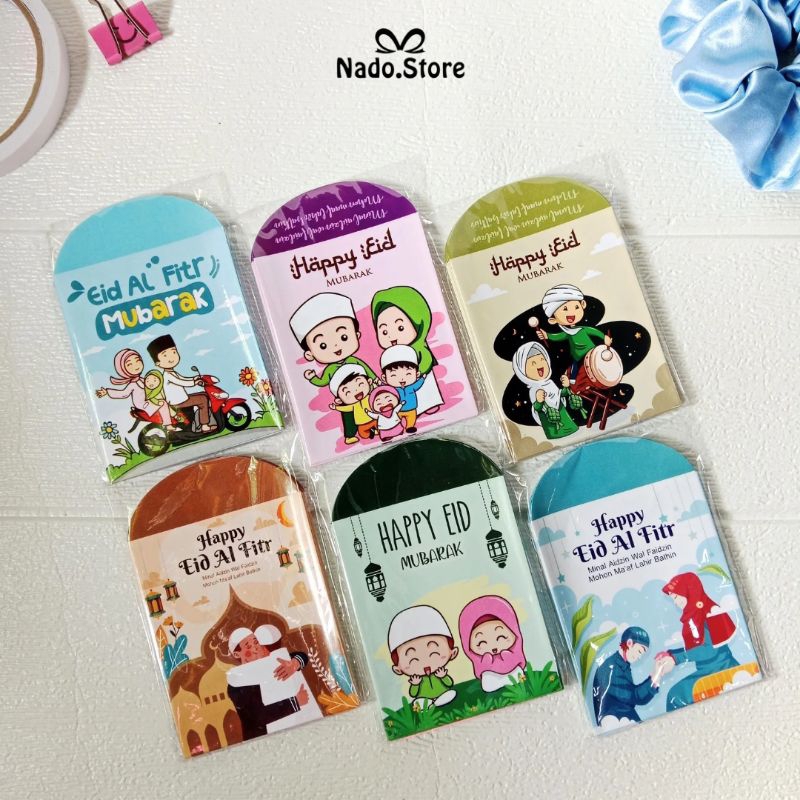 

100 Pcs Amplop Angpau Lebaran Siap Pakai - Motif Muslim Lucu