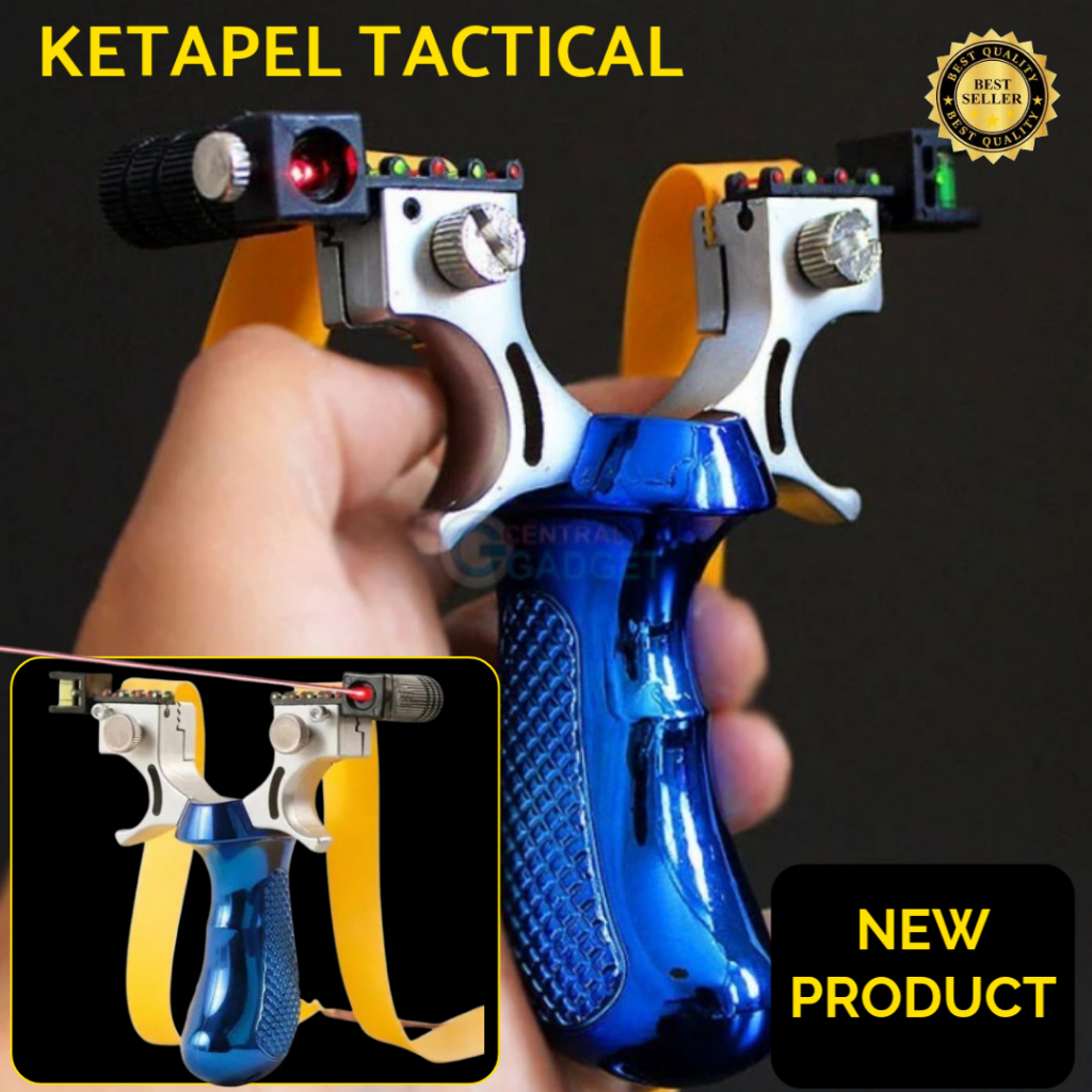 Big Power Ketapel Tactical Slingshot with Laser Sight - Blue Ketapel Berburu Plintengan Burung Ikan 