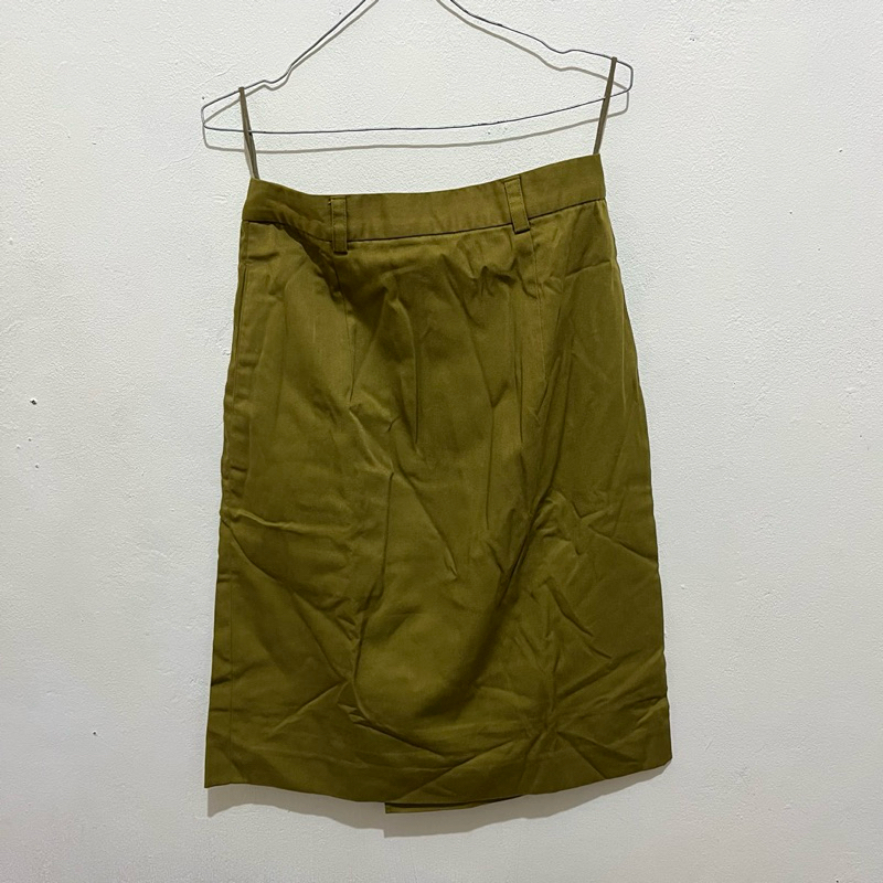 prelove mini skirt rok kerja pendek hijau lumut army