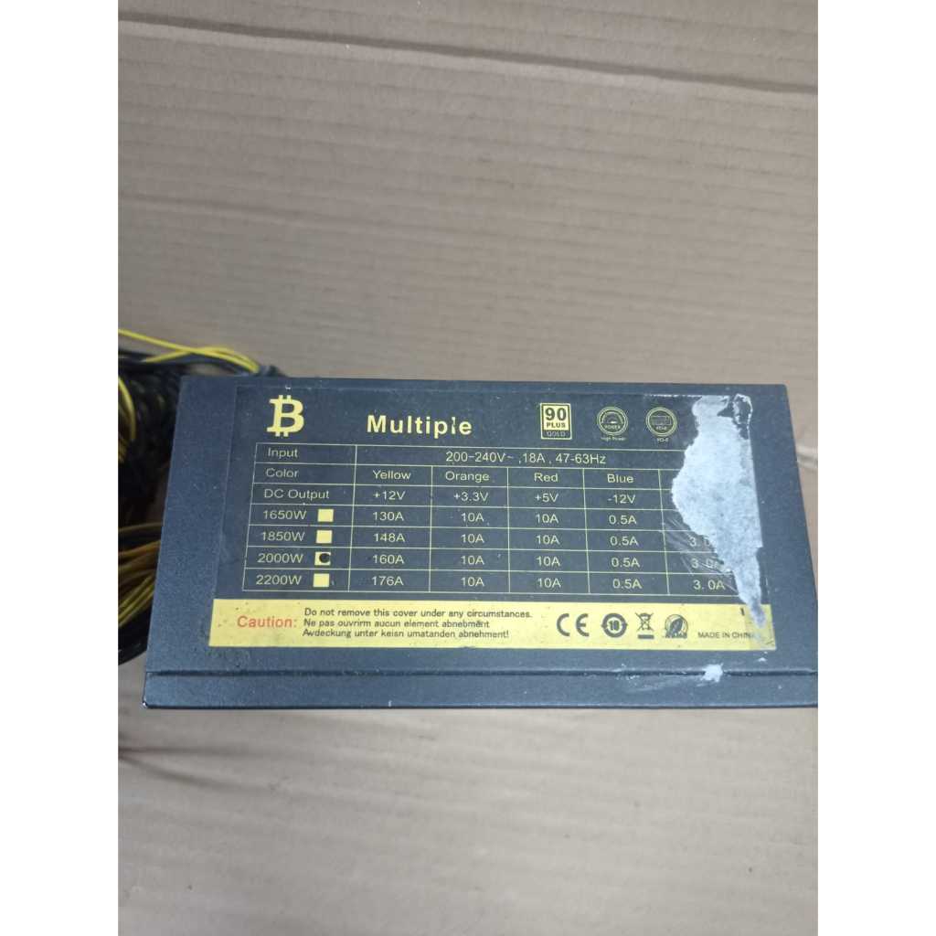PSU ATX MULTIPLE 2000WATT 90PLUS PSU MINING