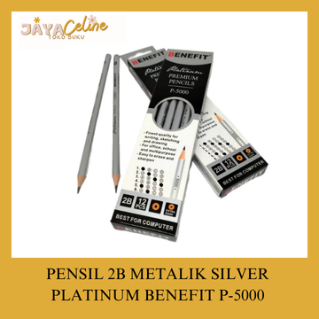 

Pensil 2B Metalik Silver Platinum Benefit P-5000 per Lusin