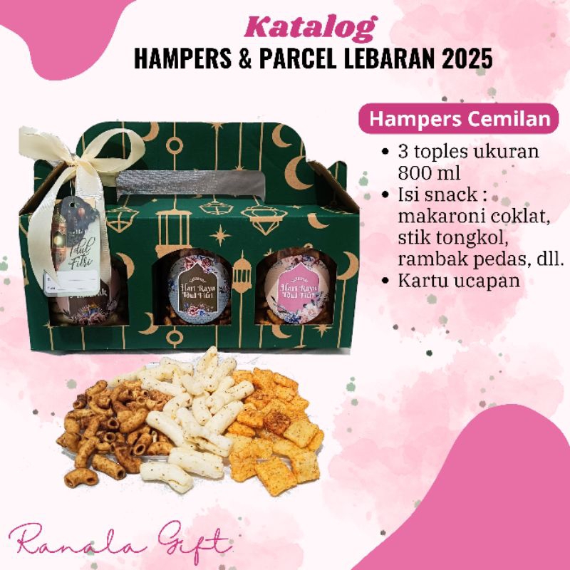 

Hampers Cemilan Ranala Gift - Hampers Lebaran - Hampers Idul Fitri - Hampers Makanan - hampers box kardus makanan - snack in jar