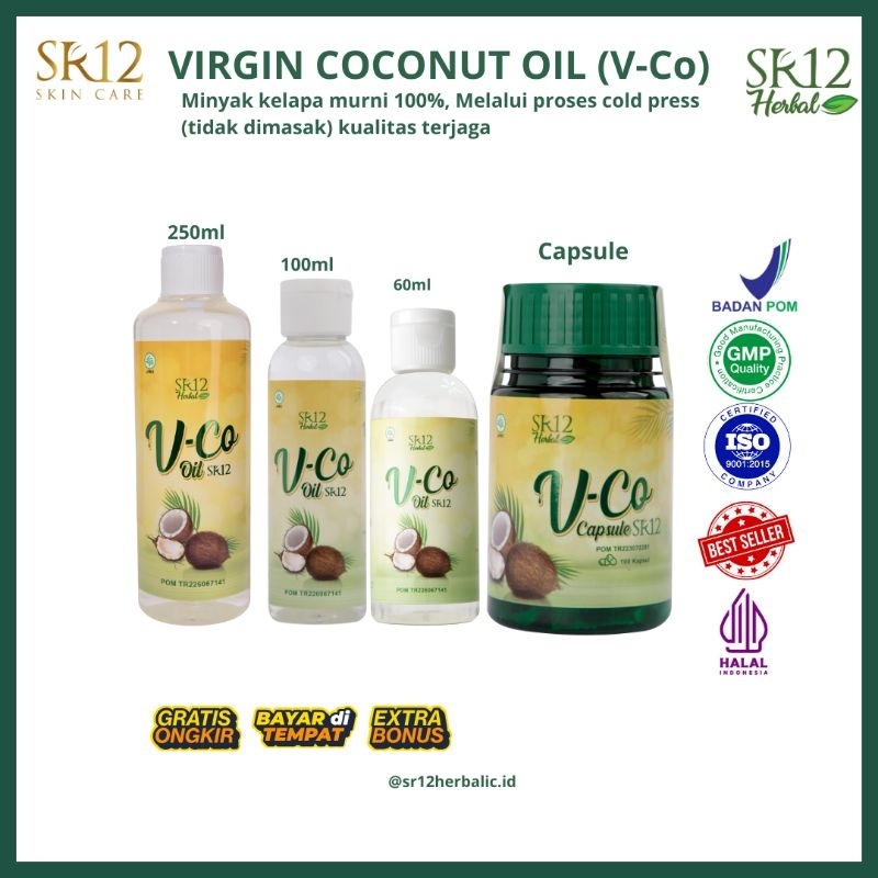 

VIRGIN COCONUT OIL V-CO SR12/ MINYAK KELAPA ASLI/ MINYAK SEJUTA MANFAAT