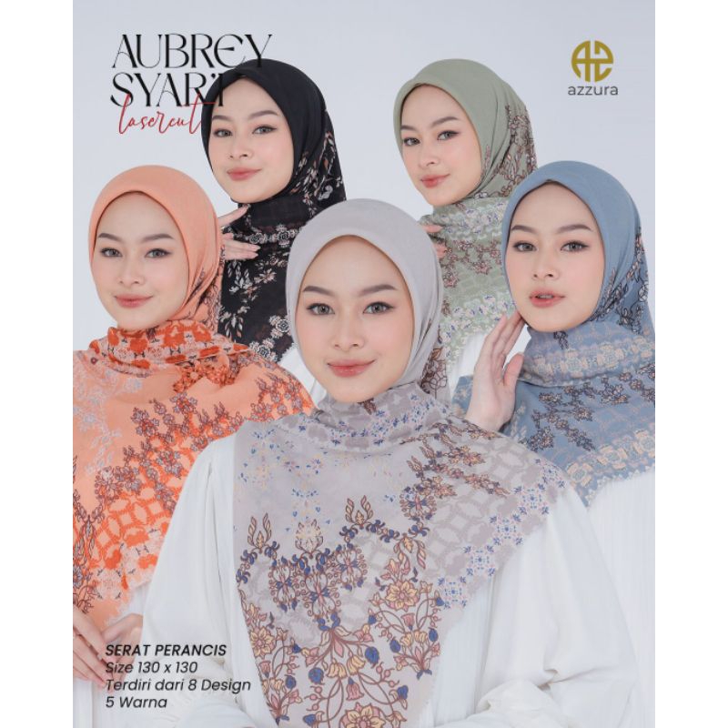 AZZURASCARF | AUBREY SYARI | EXLUSIVE LOGO BRAND | SYARI [ISI 10PCS] | HIJAB SEGIEMPAT | HIJAB JUMBO