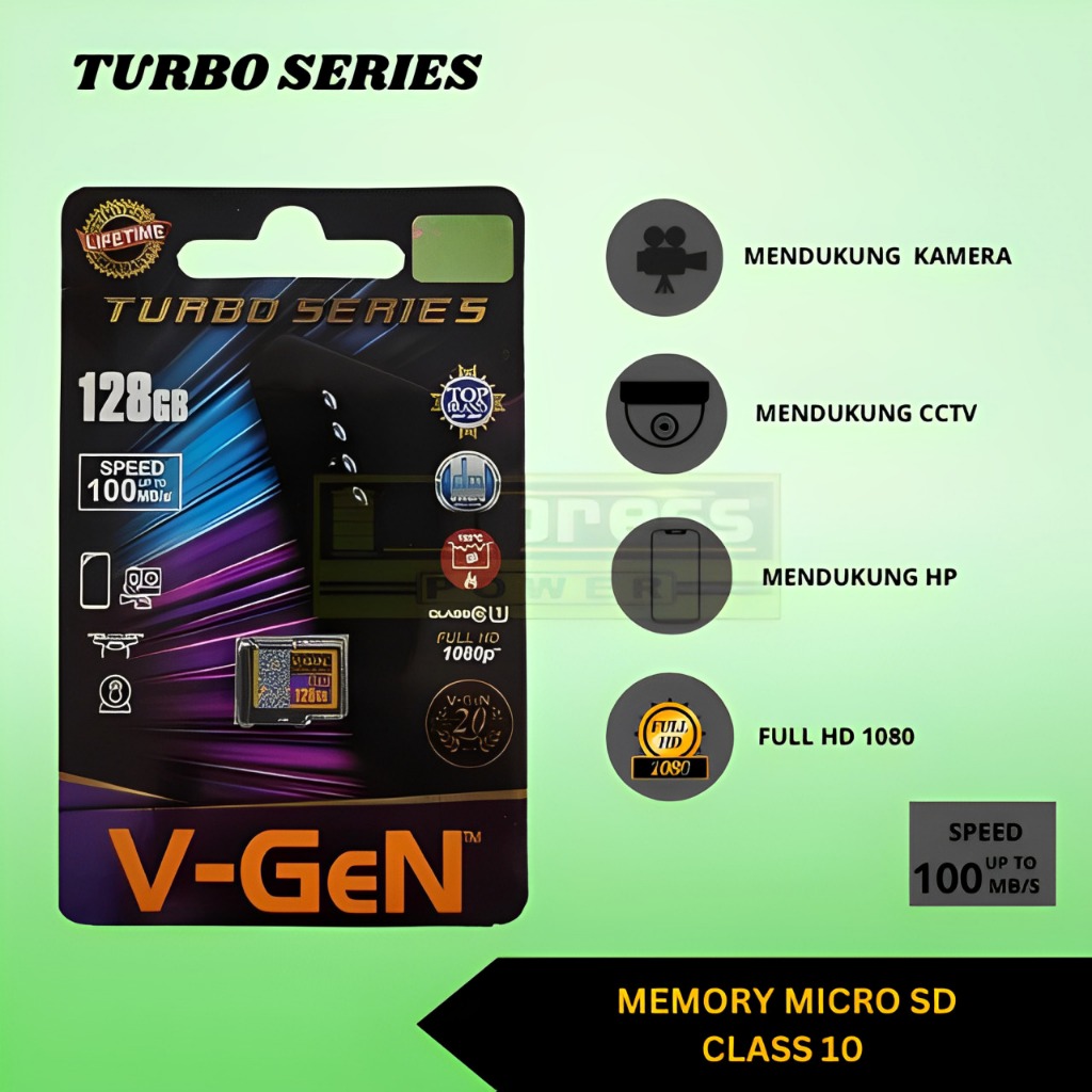 Memori Card HP VGEN Terlaris Memory Handphone Micro SD MMC V GEN Turbo Series Class 10 8GB 16GB 32GB