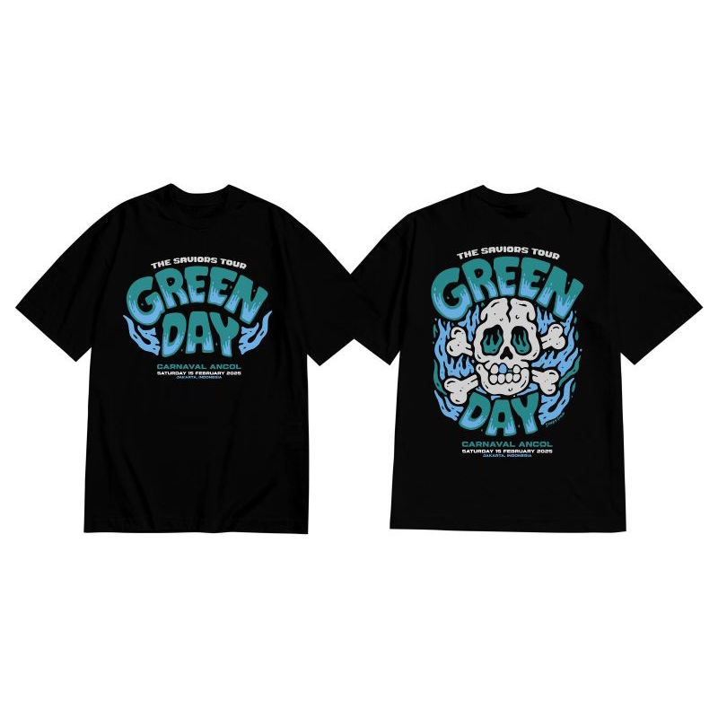 T-SHIRT KAOS GREEN DAY BAJU KAOS MUSIK GREEN DAY TO PARADISE KAOS BAND GREEN DAY