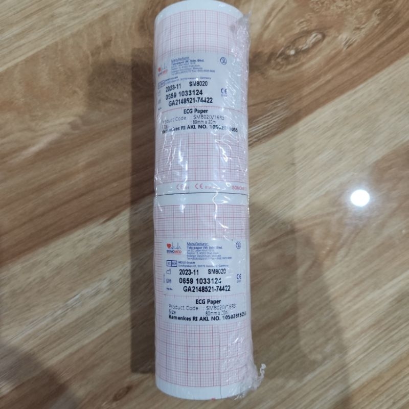 Kertas ekg 80 mm x 20m / kertas ekg mindray R3 /kertas ekg roll / kertas ekg 3 channel / Kertas EKG 