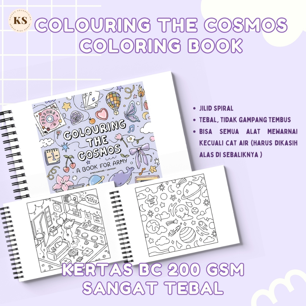 

COLOURING THE COSMOS Coloring Book For Adults And Kids Buku Mewarnai Kertas Tebal Healing Therapy