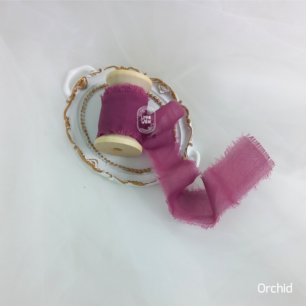 

Orchid - Silk Ribbon / pita undangan wedding calligraphy hampers buket keepsake
