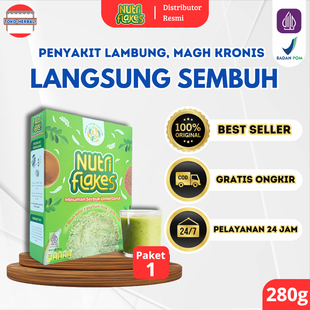 

NUTRIFLAKES ORIGINAL - Herbal Ampuh Mengatasi Penyakit Lambung Seperti Magh Gerd Asam Lambung
