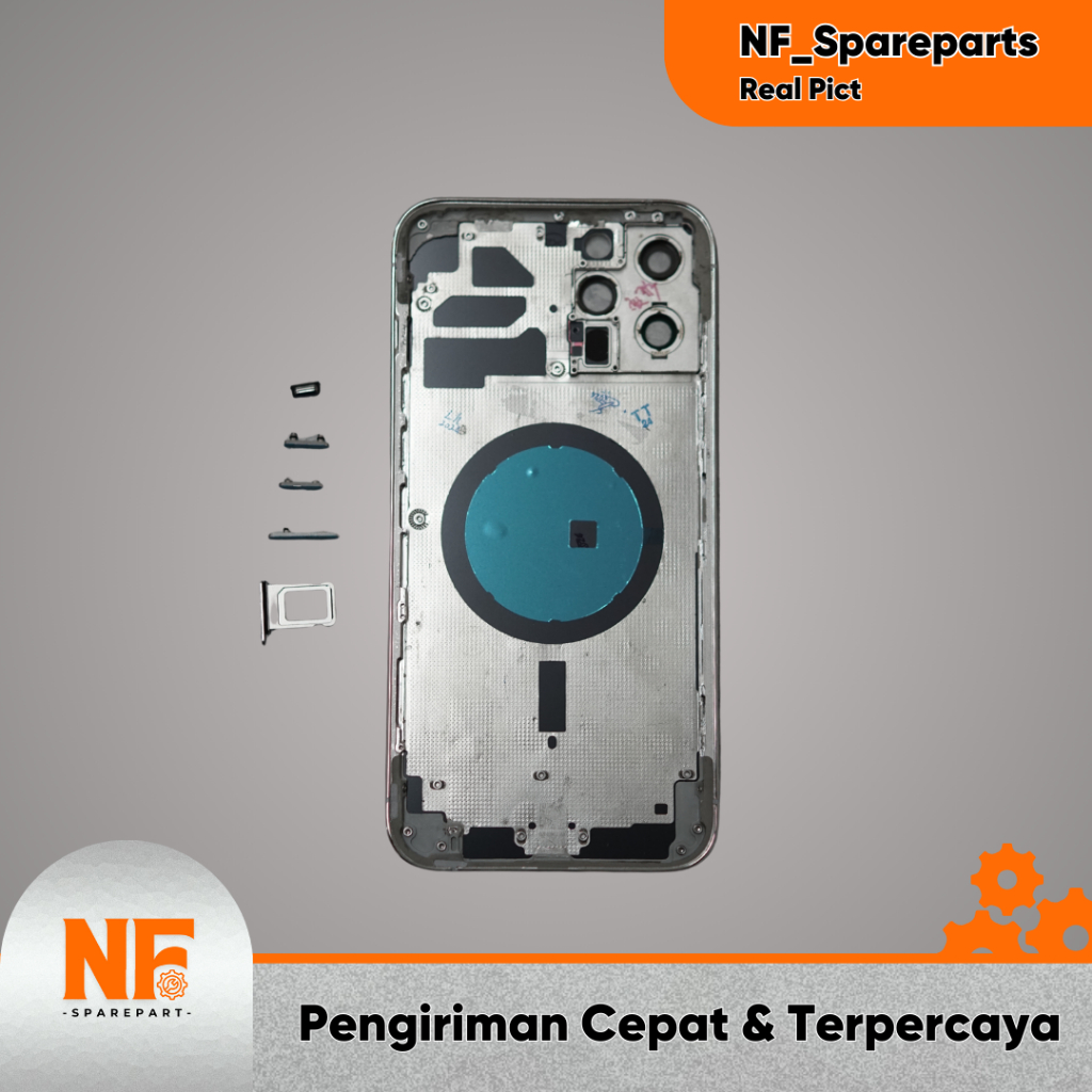 HOUSING IPHONE 12 PROMAX SILVER / CASING IP 12PROMAX SILVER / HOUSING IPHONE 12 PRO MAX