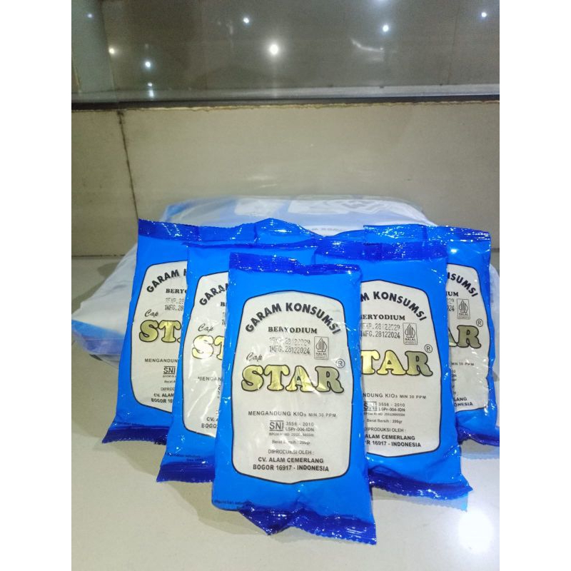 

garam dapur halus termurah merk (STAR) berat 200gram/psc