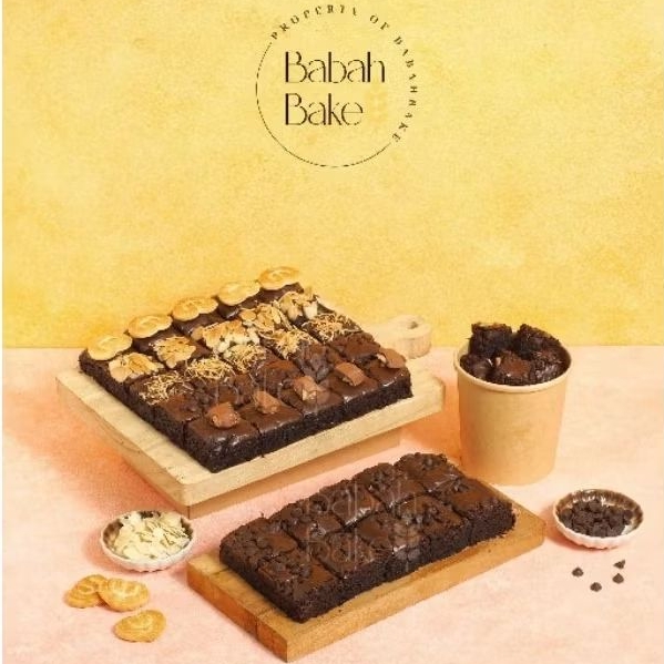 

Fudgy Brownies Panggang Sekat 20x20 | Almond Choco Chips Cheese Biscuit Silverqueen | Babah Bake