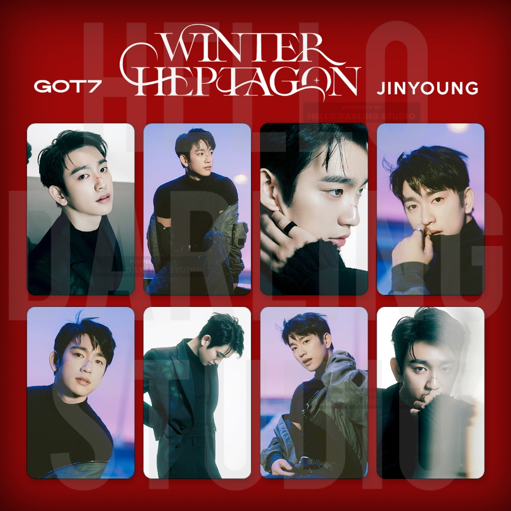 Got7 Jinyoung Winter Heptagon Photocard set. Unofficial. Fan Made.