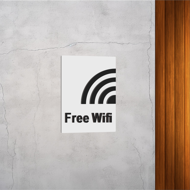 

Akrilik Sig Free Wifi Signage Acrylice Papan Akrilik Free Wifi Timbul Putih Model-2