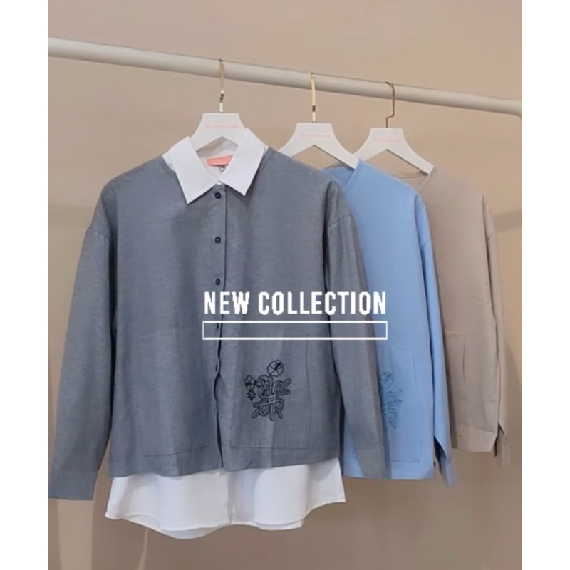 Lilla Top Riamiranda Daily Basic Atasan Wanita Blouse Kemeja RM Ria Miranda