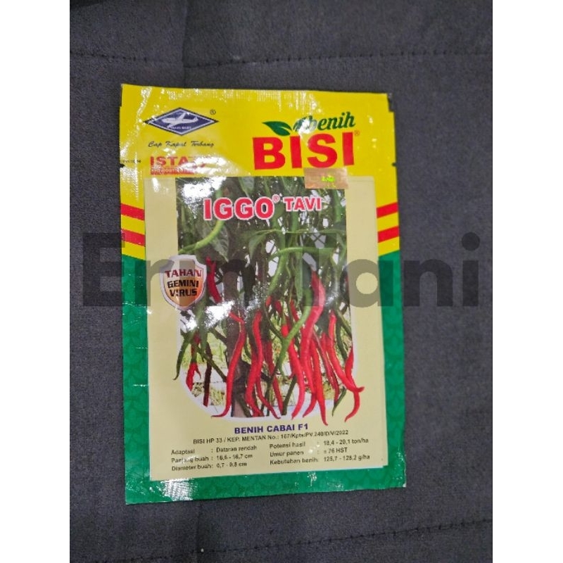 Benih cabe IGGO TAVI 10 gram benih cabe keriting iggo tavi dari bisi cap kapal terbang 10gram