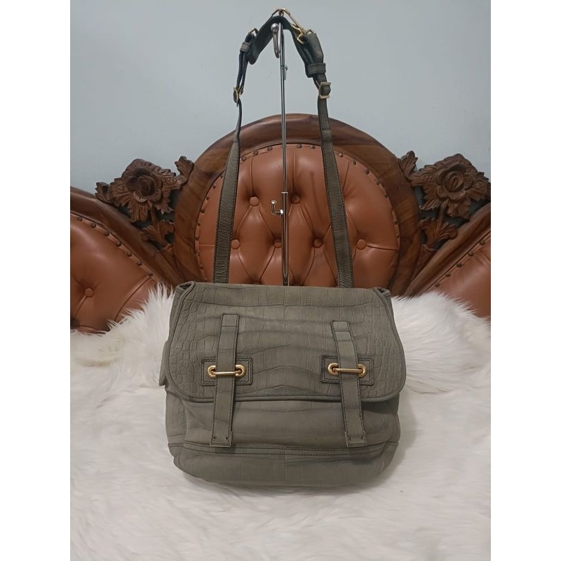 YSL Bescape Croco Leather Shouder Bag