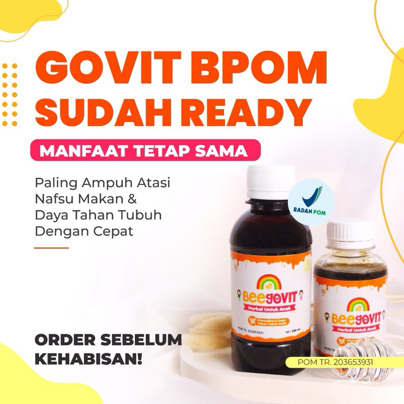 VITAMIN AMPUH PENAMBAH NAFSU MAKAN ANAK GOVIT BEEGOVIT GOVIT BPOM