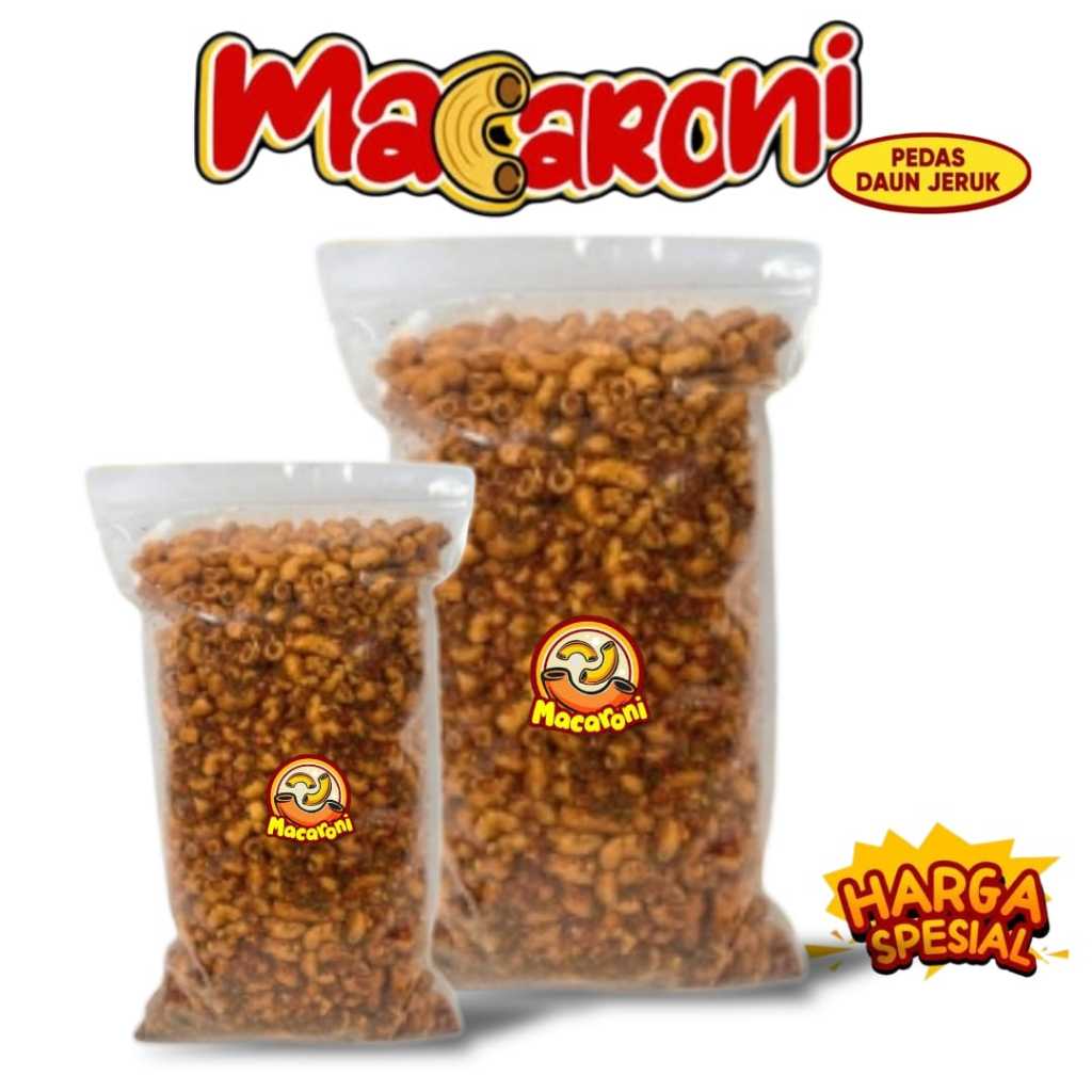 

250 Grm Makroni Cikruh Pedas Daun Jeruk / Makroni Bantet Cemilan Food Snack