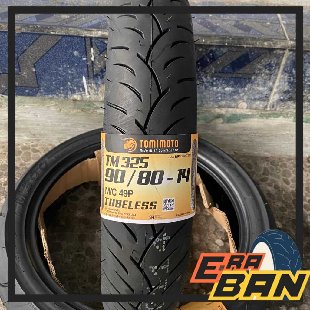 BAN LUAR TOMIMOTO TM325 90 80 RING 14 TUBELESS DONAT
